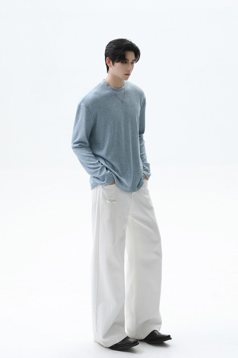 Textured Knit Long Sleeve Tee