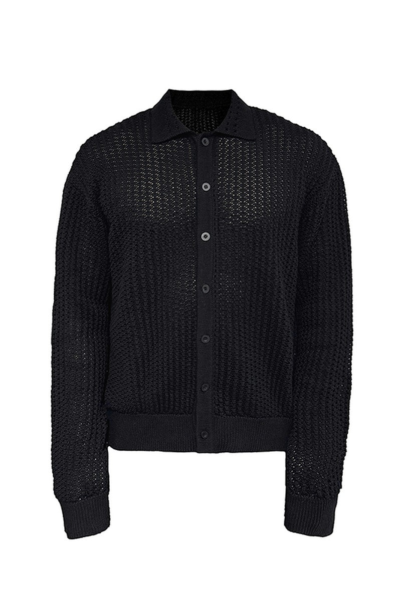 Textured Knit Cotton Cardigan