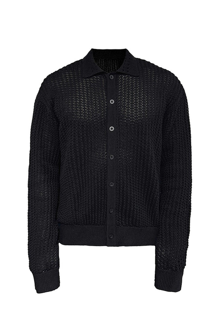 Textured Knit Cotton Cardigan