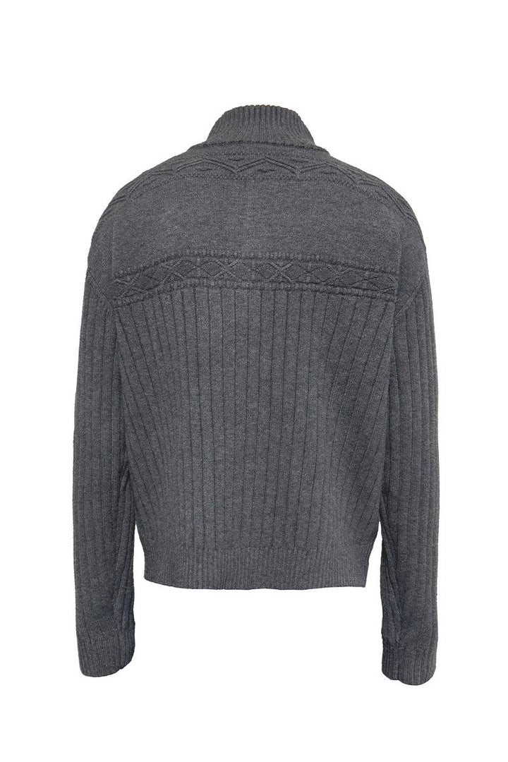 Heavyweight Ribbed Knit Sweater