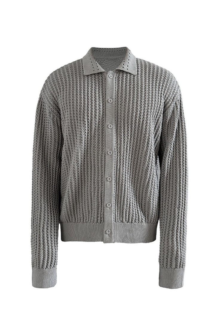 Textured Knit Cotton Cardigan