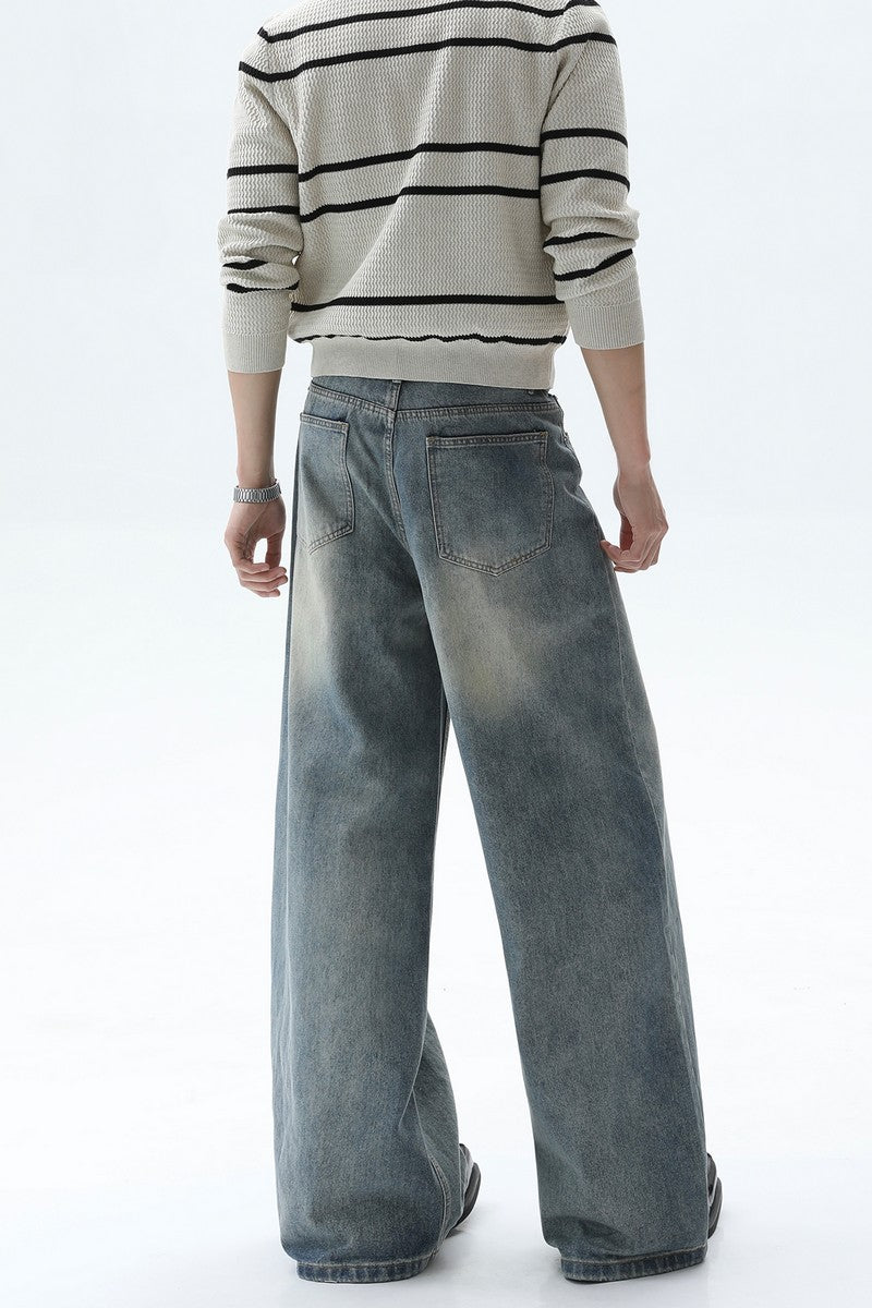 Washed Straight Leg Jeans