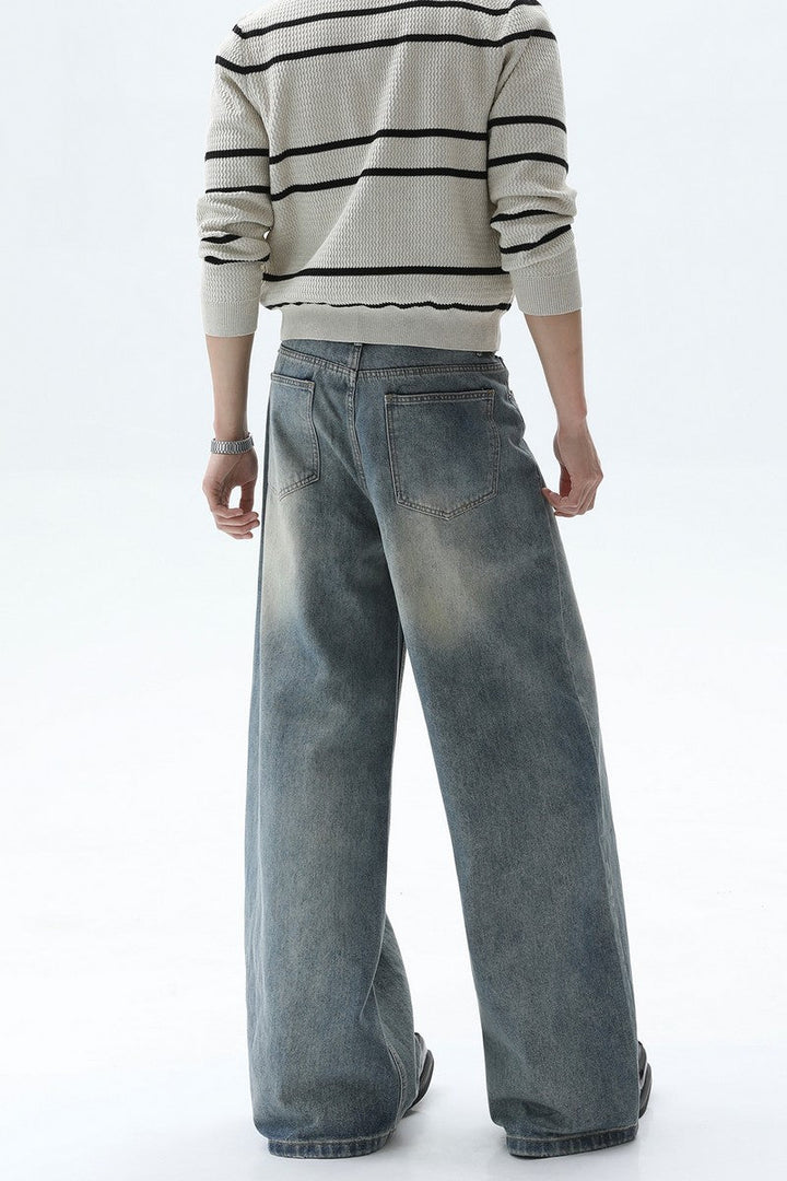 Washed Straight Leg Jeans