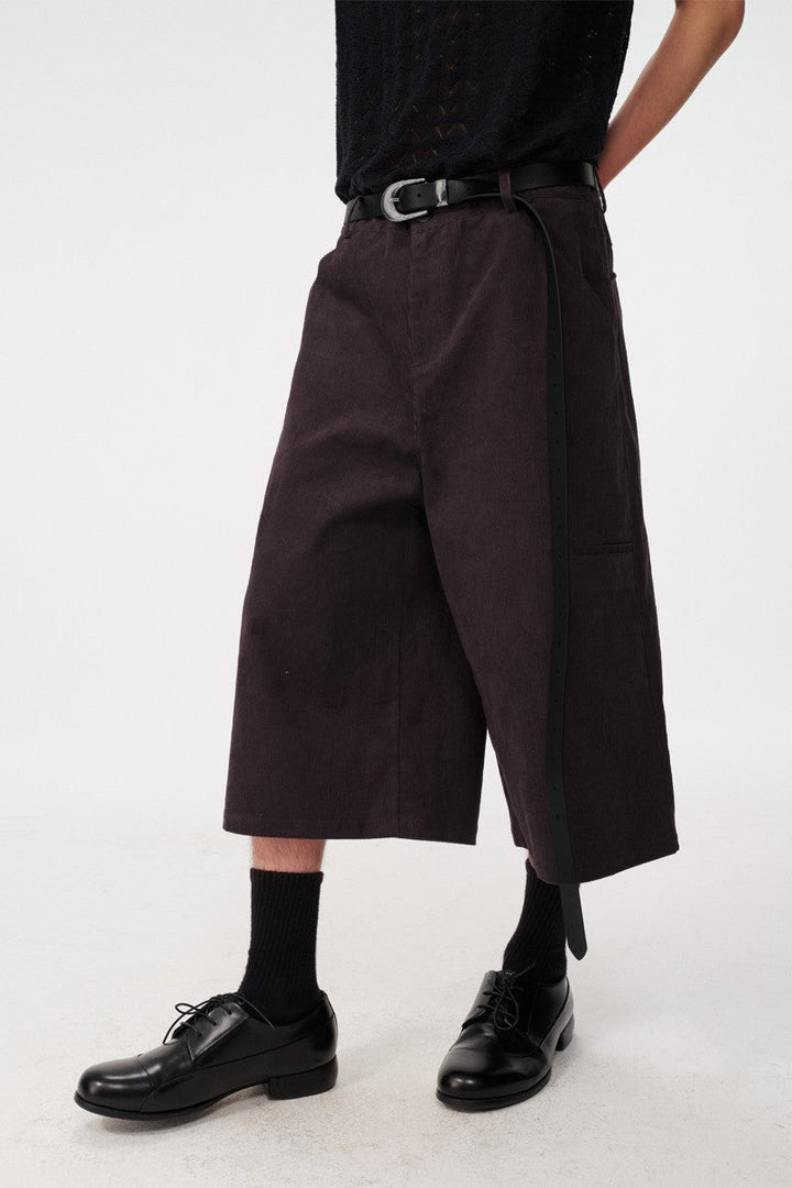 Corduroy Stripe Capri Shorts