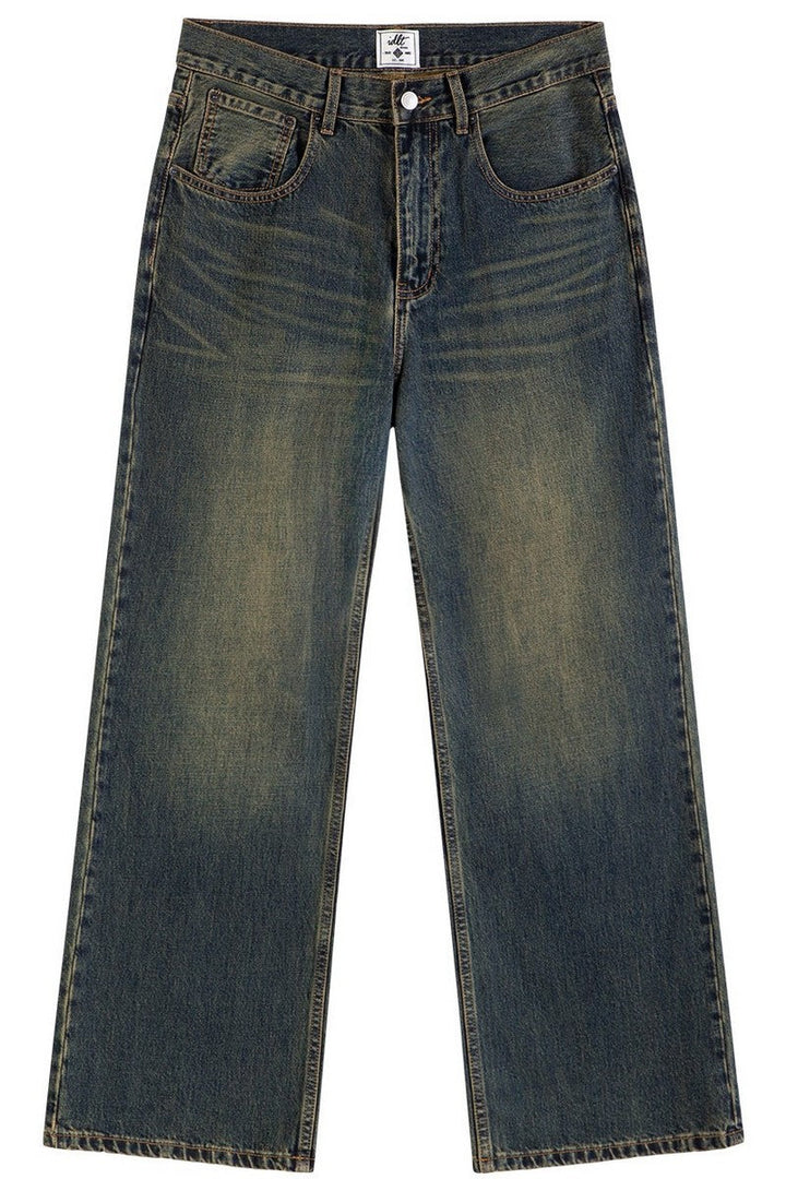 Washed Flare Whisker Jeans