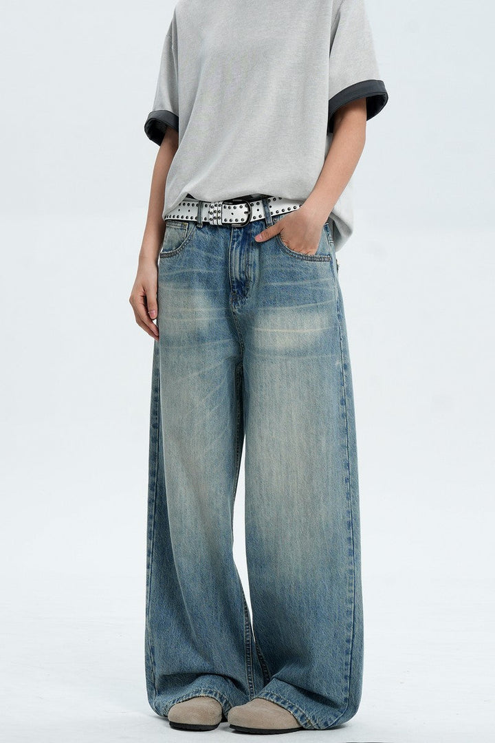 Straight Leg Blue Jeans