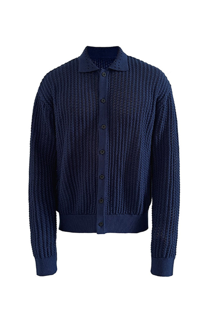 Textured Knit Cotton Cardigan