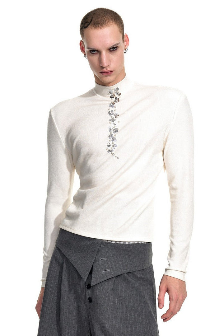 Mock Neck Fitted Tee