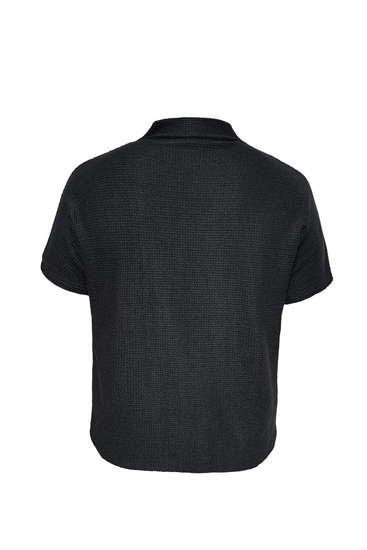 Textured Cowl Sleeve Tee