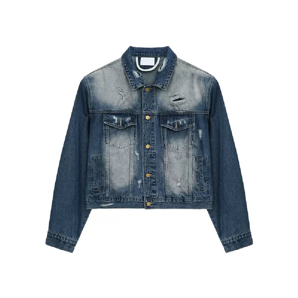 Distressed Frayed Denim Jacket