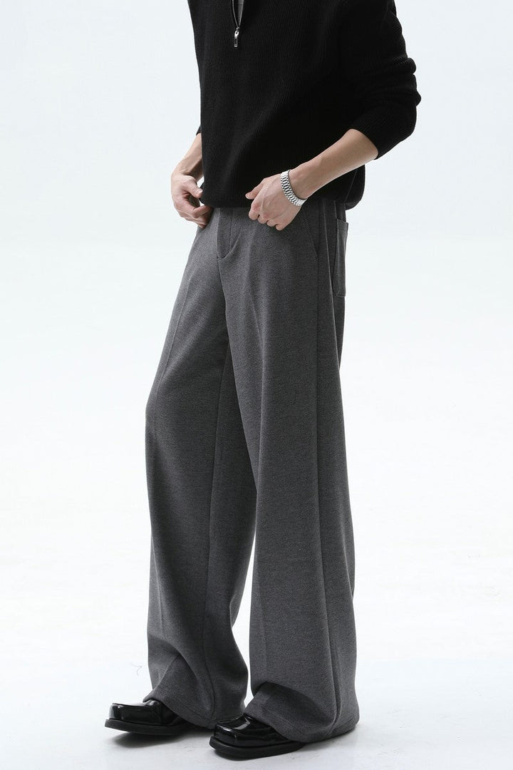 Wool Blend Wide Leg Trousers
