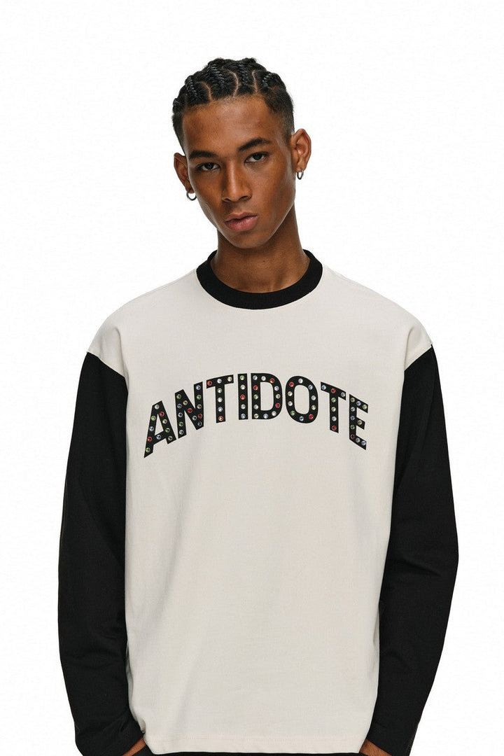 Rhinestone Raglan Long Sleeve Tee