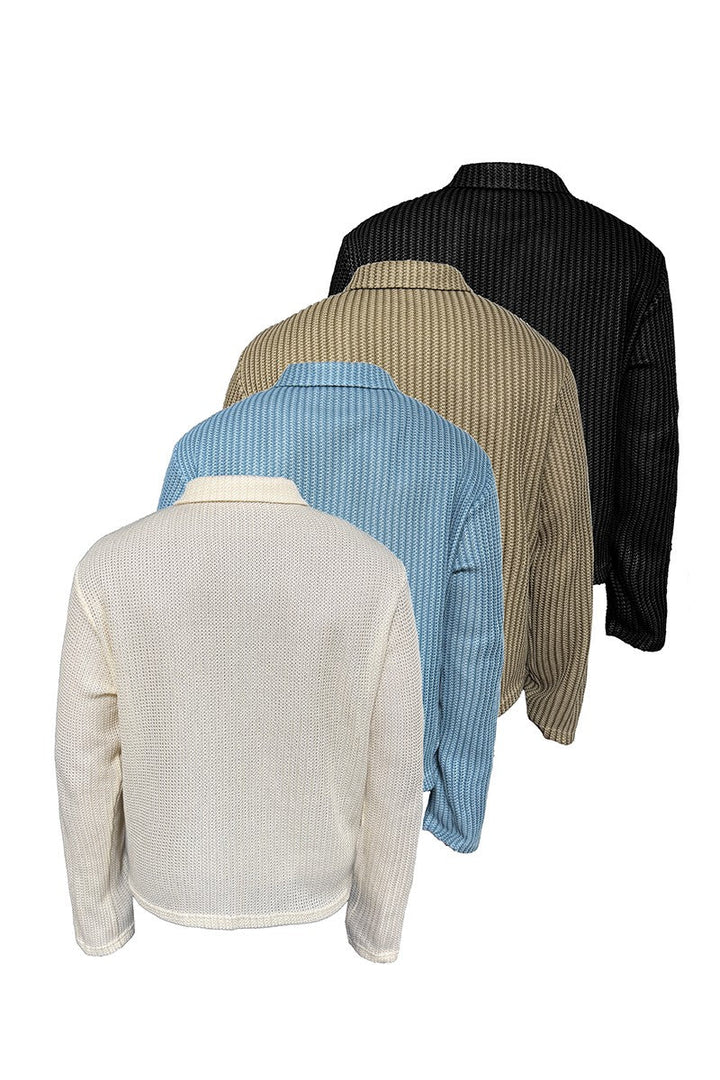 Woven Textured Long Sleeve Shirt