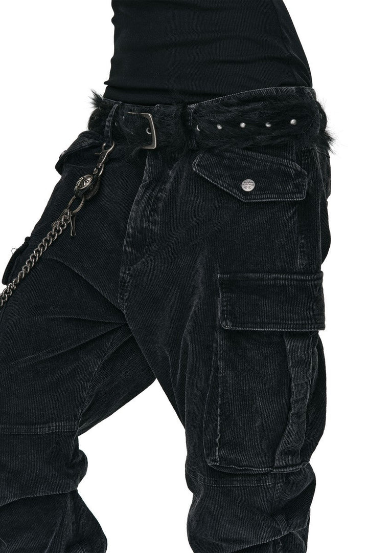 Washed Corduroy Cargo Pants