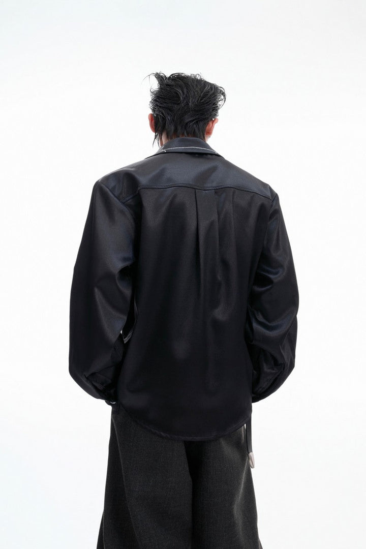 Satin Glitter Boxy Shirt