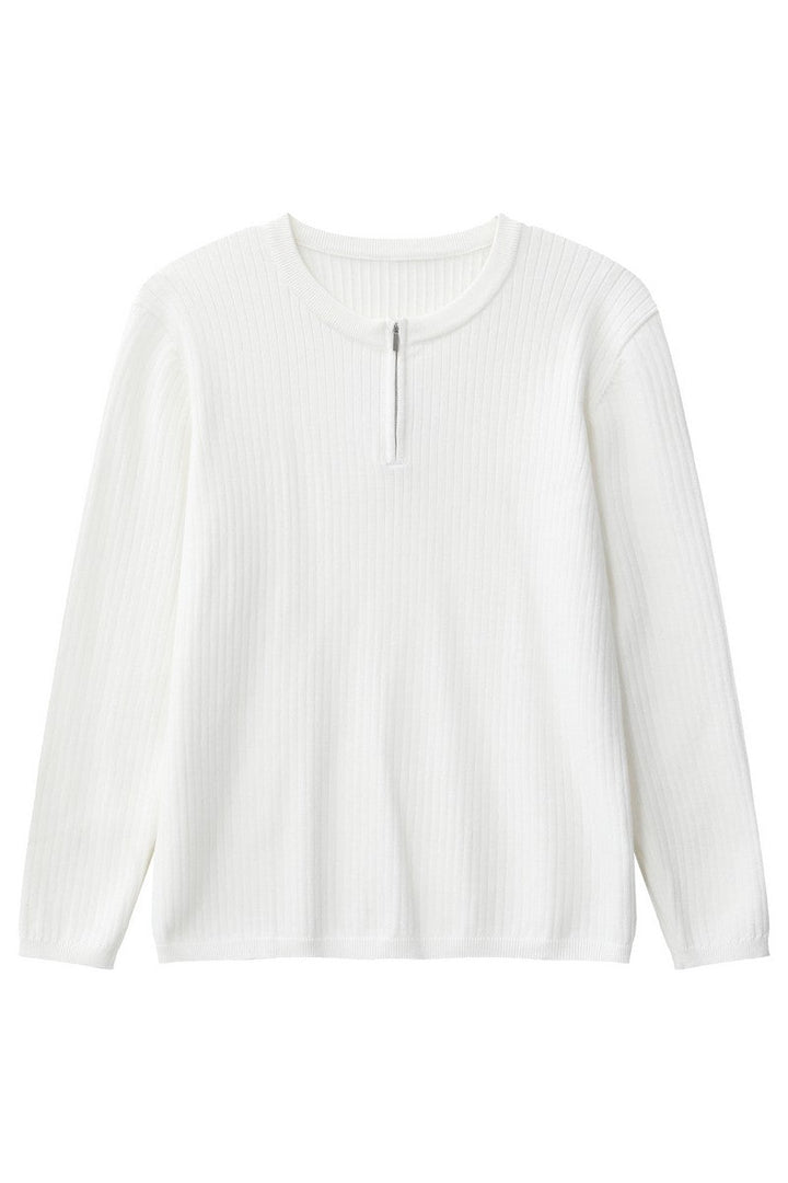 Textured Half Zip Knit Sweater