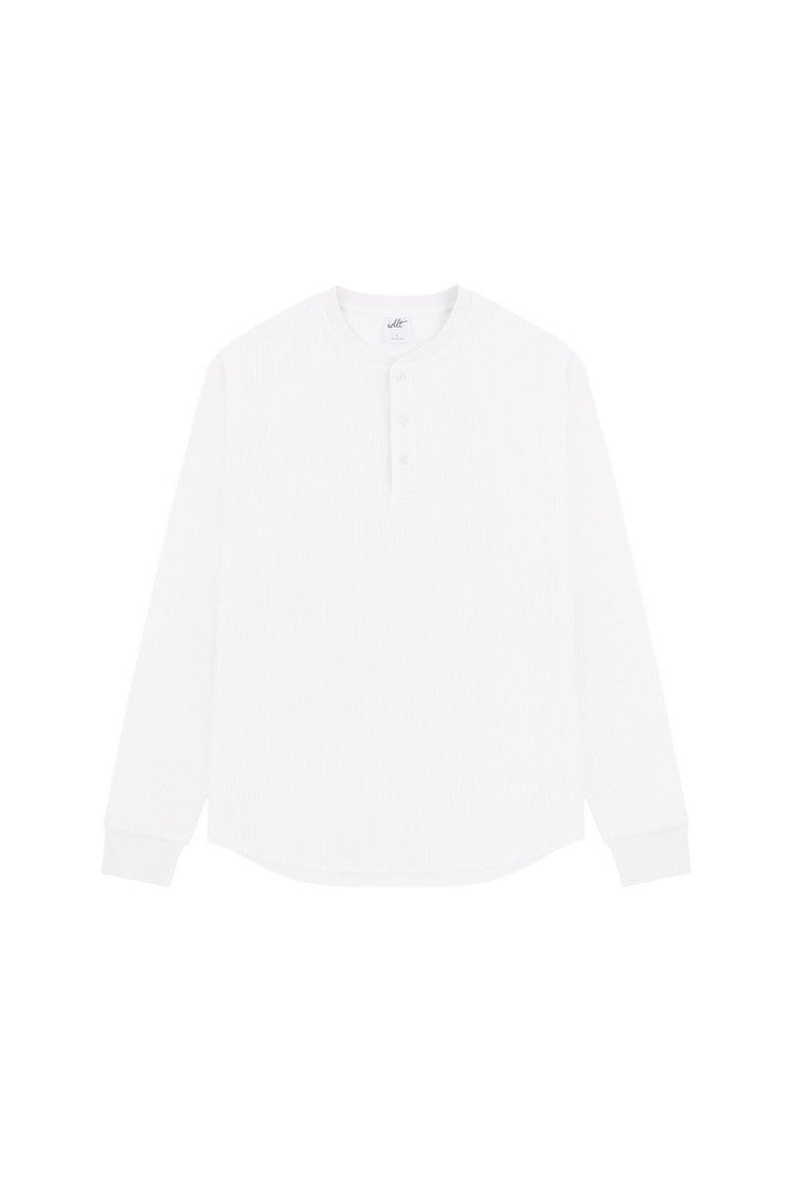 Waffle Henley Long Sleeve Tee