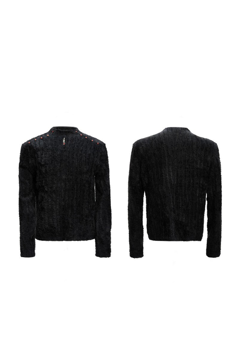 Embellished Padded Shoulder Long Sleeve