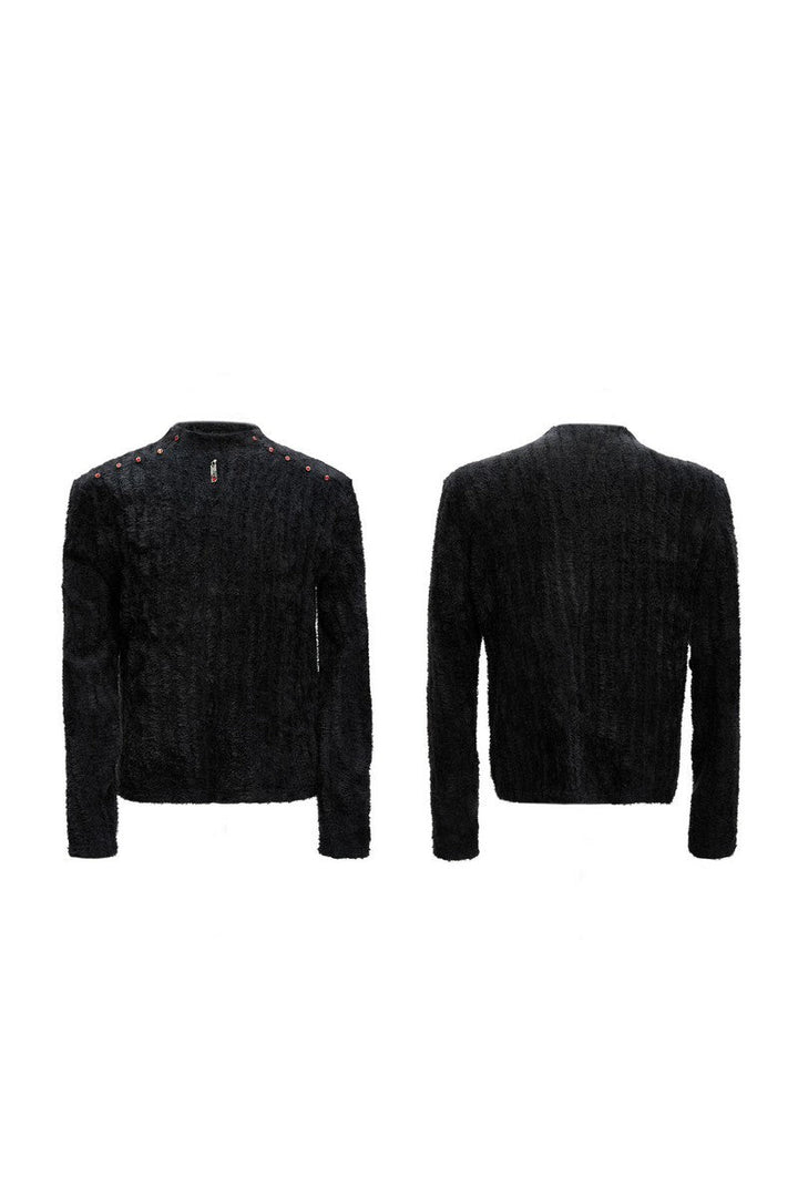 Embellished Padded Shoulder Long Sleeve