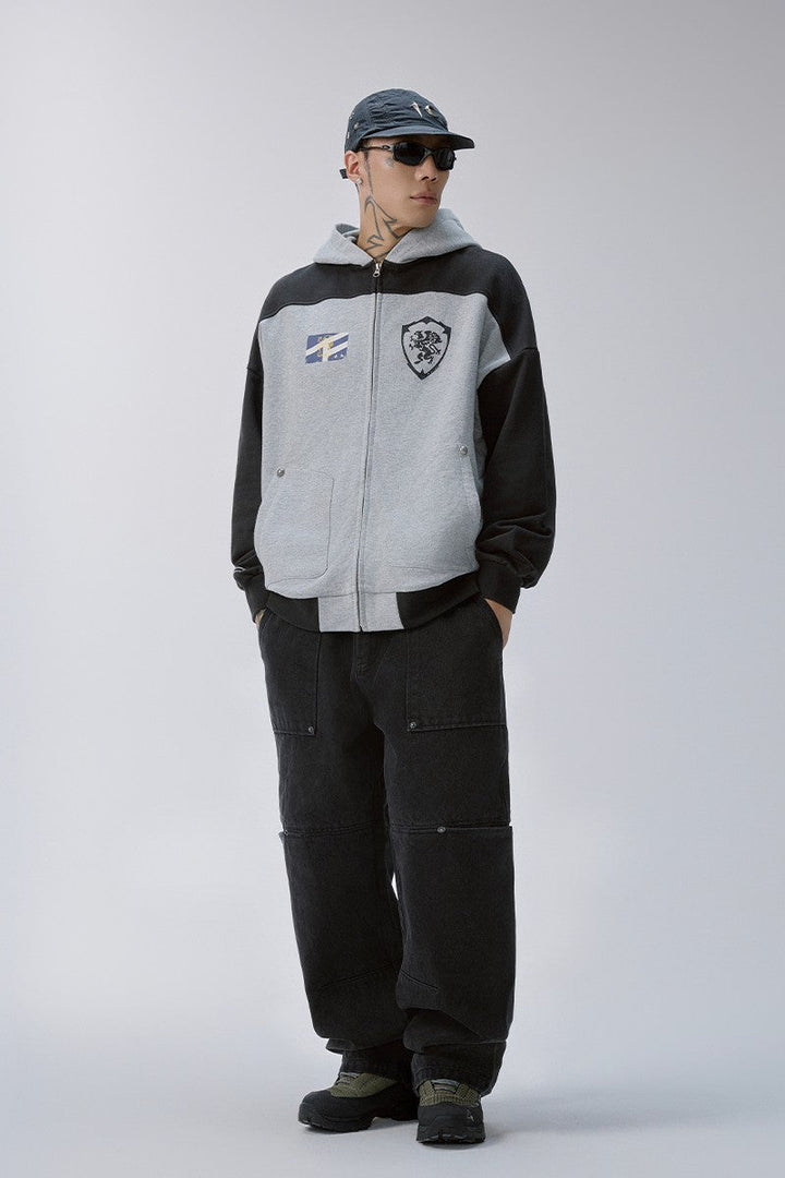 Colorblock Zip Up Hoodie