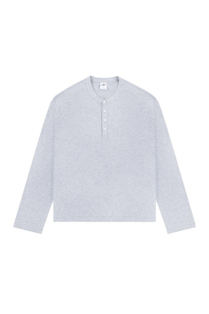 Boxy Henley Long Sleeve Tee