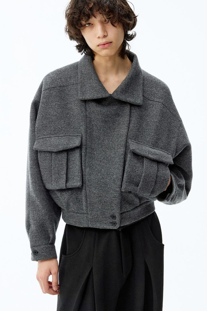 Wool Pocket Bomber Jacket
