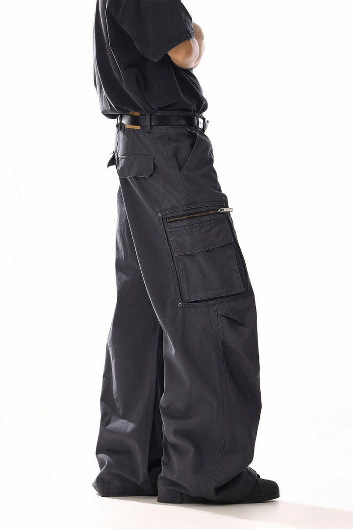 Grey Deconstructed Cargo Pants