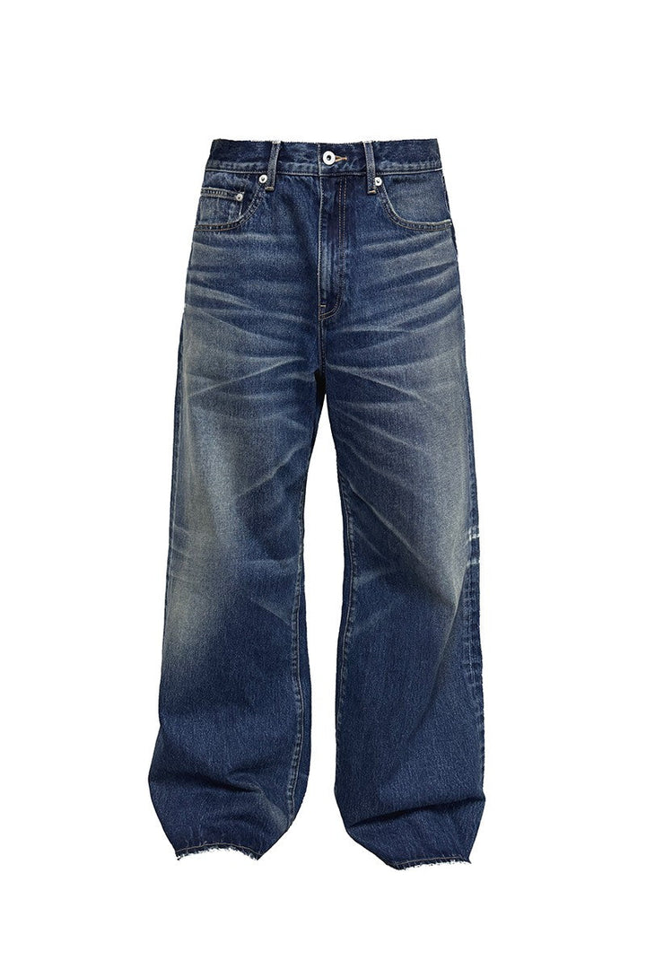 Straight Washed Blue Jeans