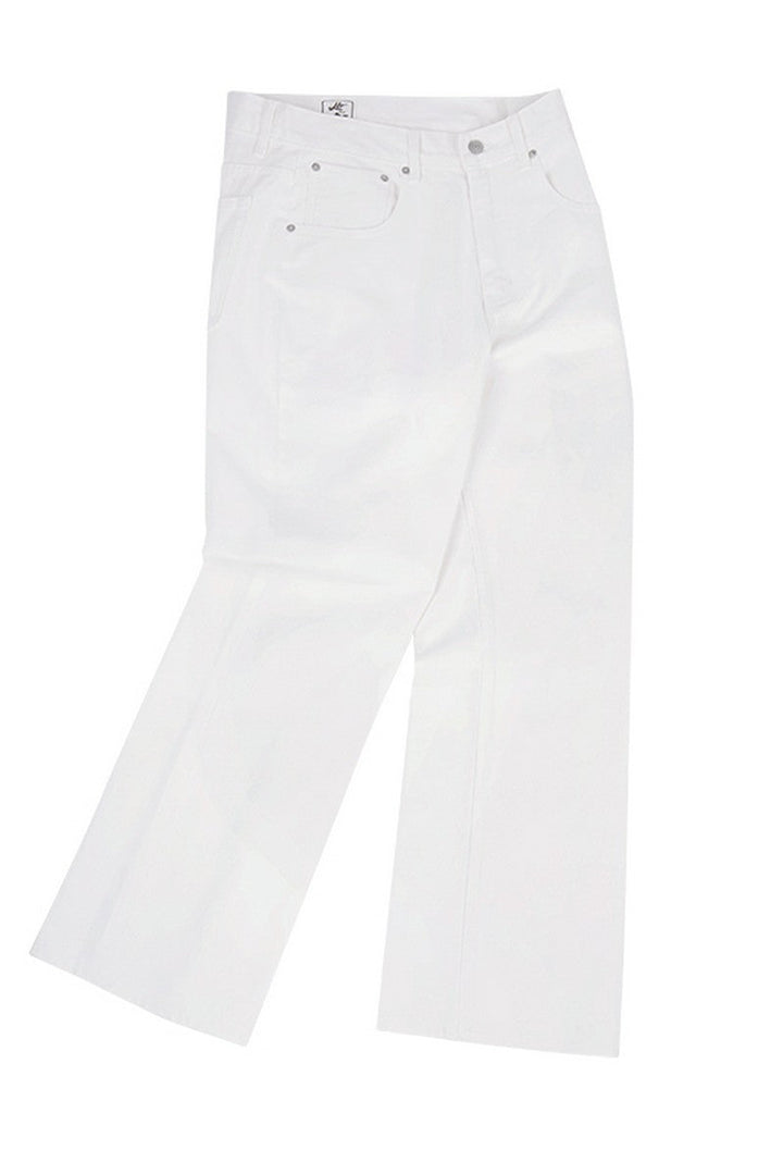 White Flare Washed Jeans