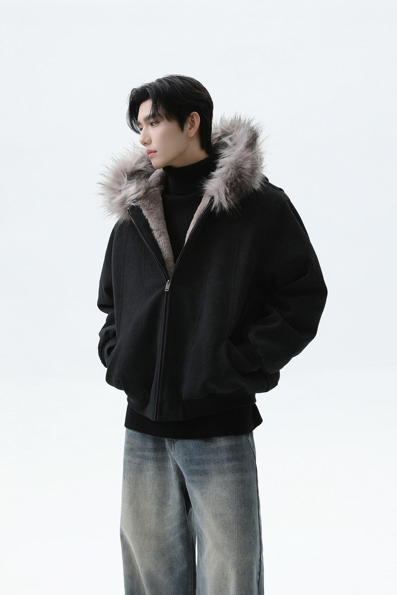 Faux Fur Hooded Puffer Jacket