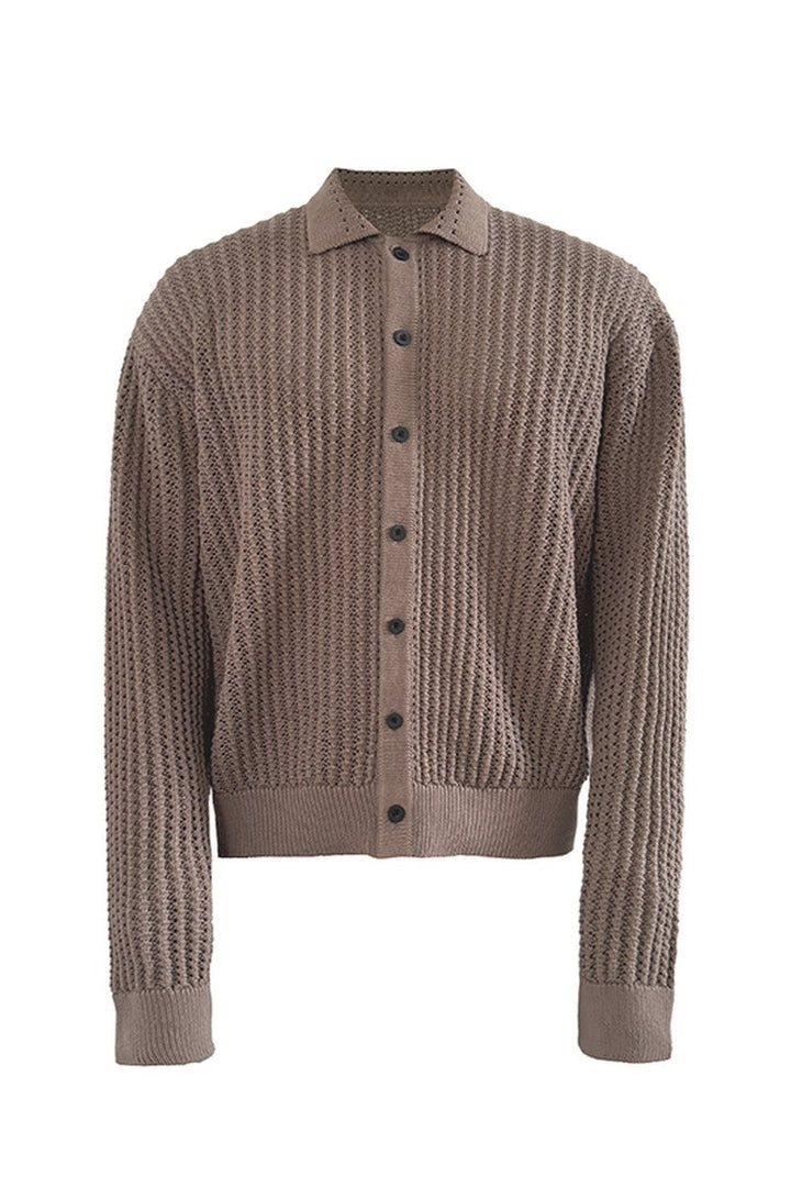 Textured Knit Cotton Cardigan