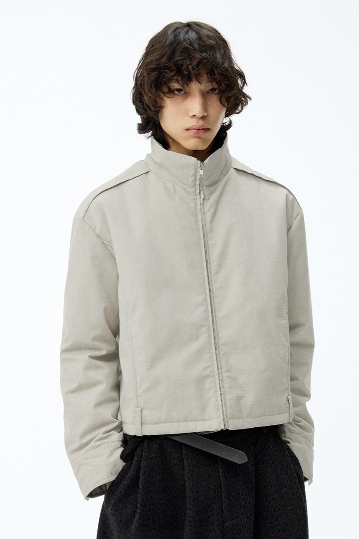 Washed Jacket with Detachable Fur Collar