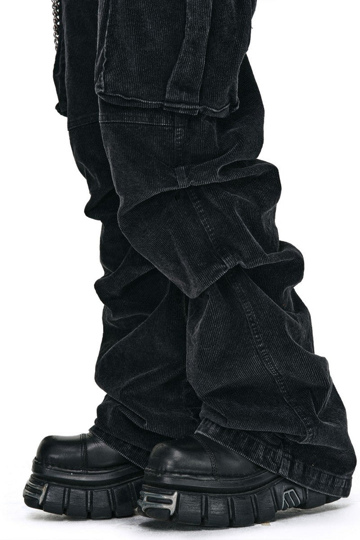 Washed Corduroy Cargo Pants