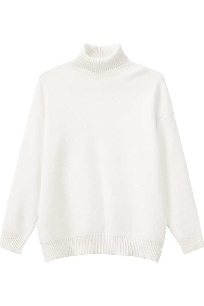 Heavyweight Turtleneck Knit Sweater