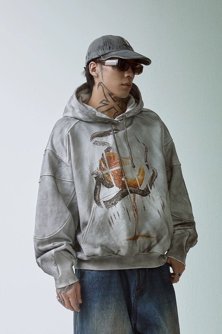 Oversized Distressed Hoodie