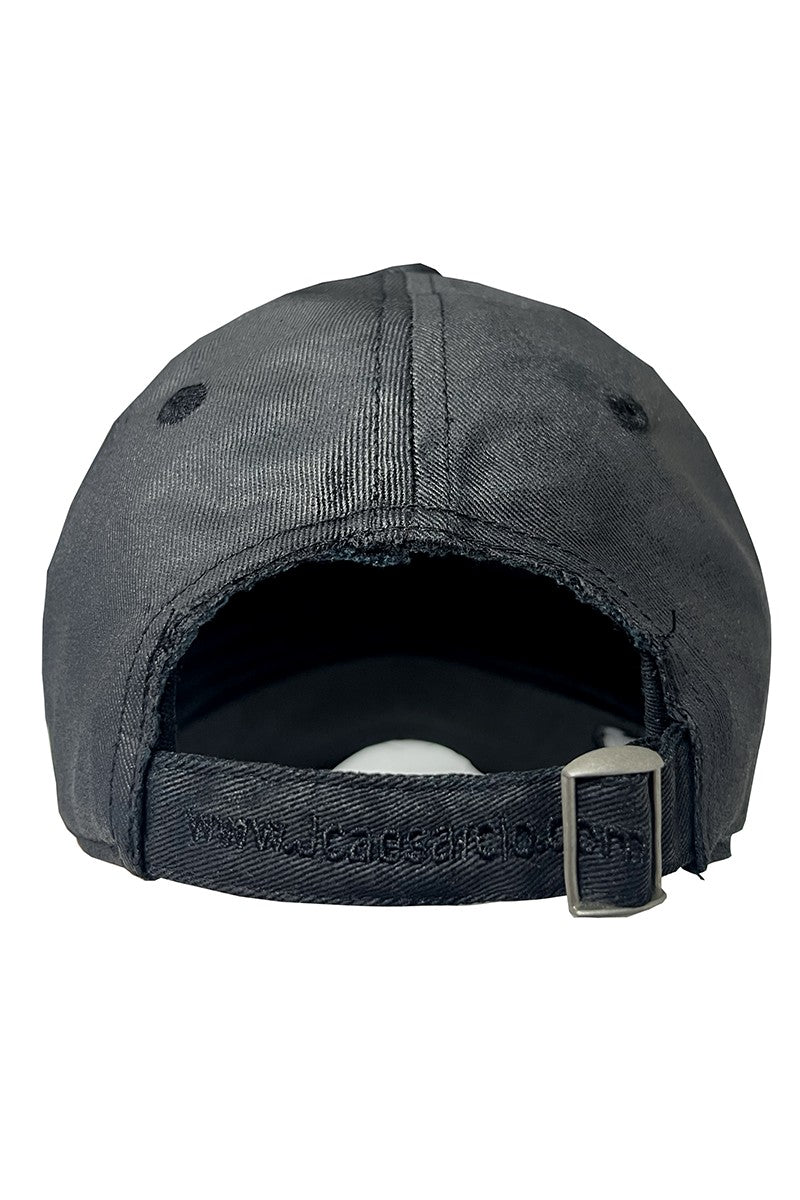 Waxed Embroidered Peaked Cap