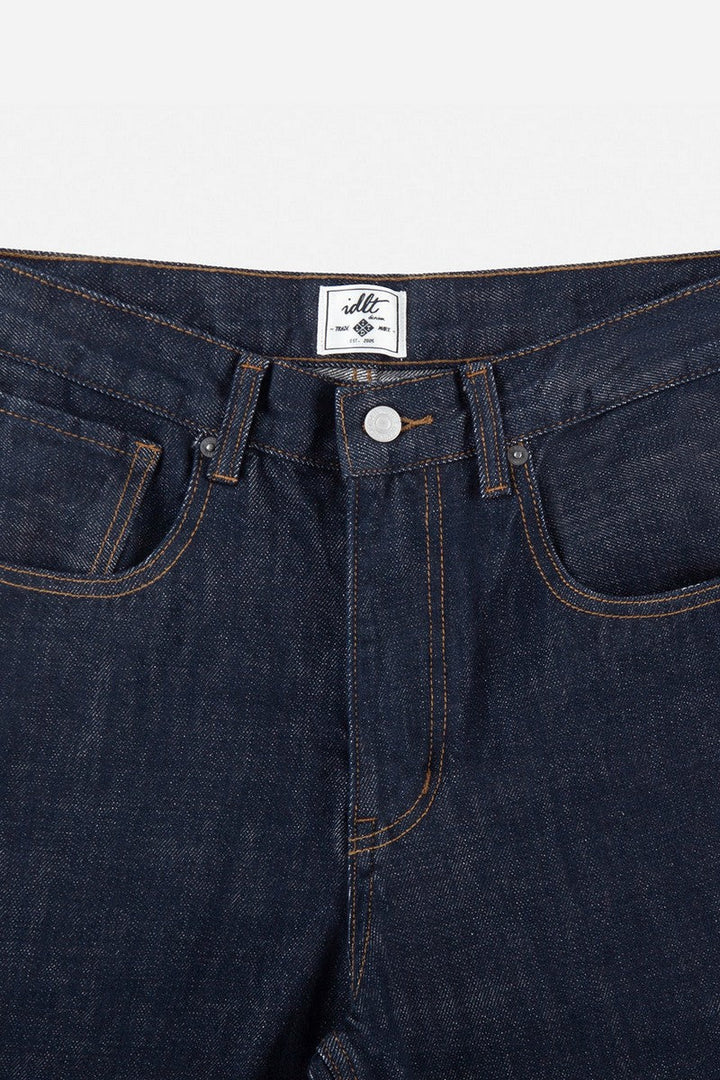 Washed Straight Leg Raw Jeans