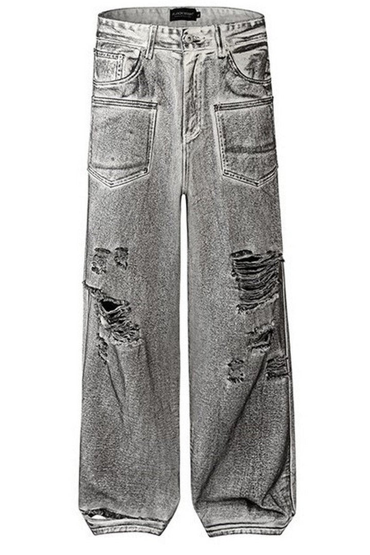 Distressed Washed Street Jeans