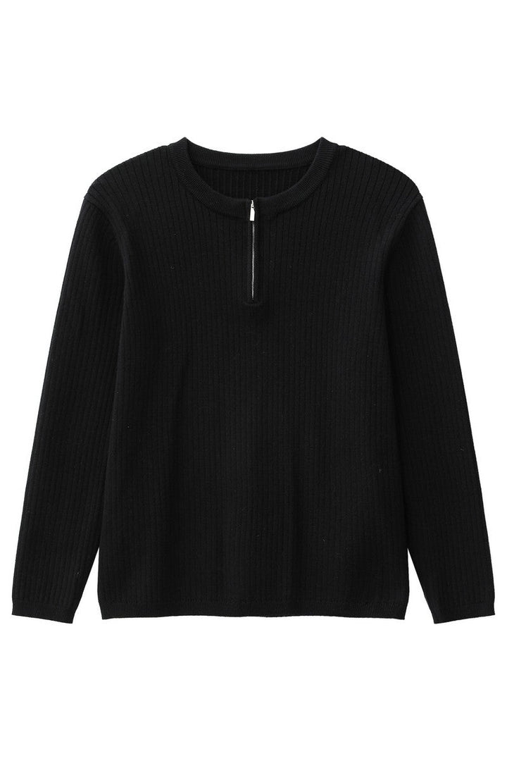 Textured Half Zip Knit Sweater