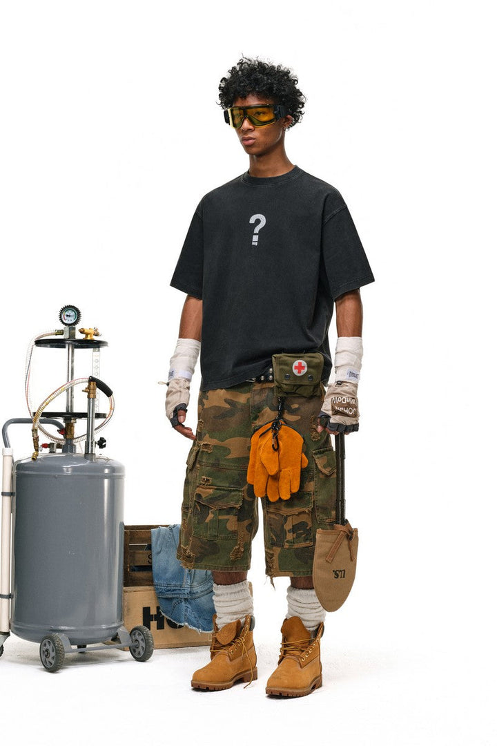 Washed Graphic Letter T-Shirt
