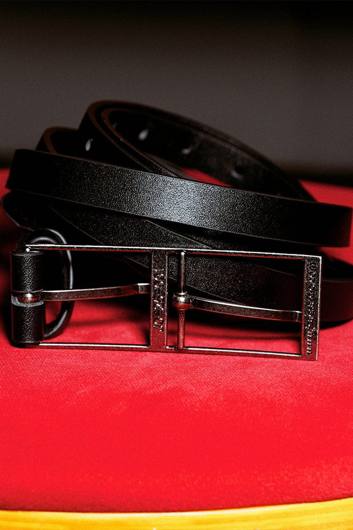 Double Buckle Leather Belt