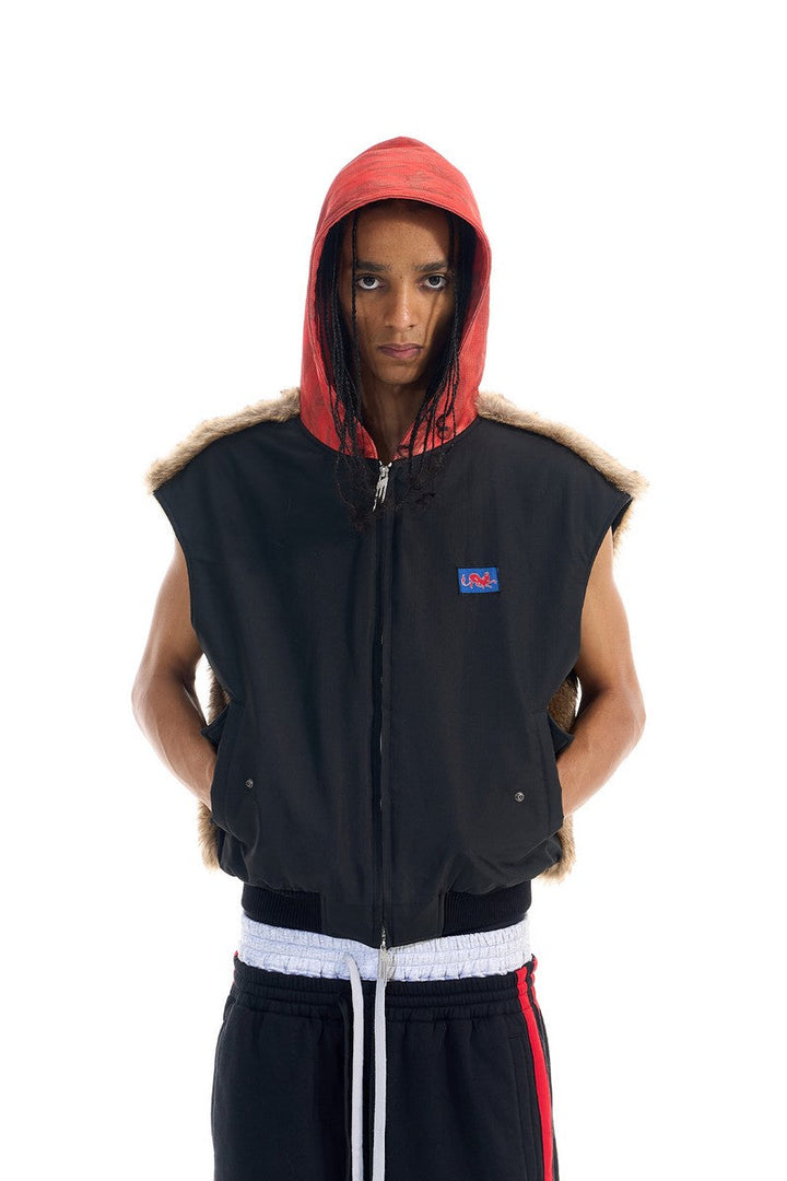 Camo Hooded Fleece Vest
