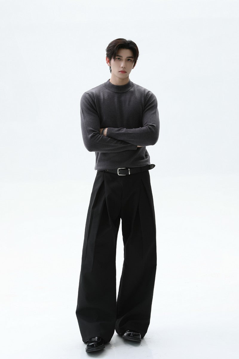 Wool Blend Mock Neck Sweater