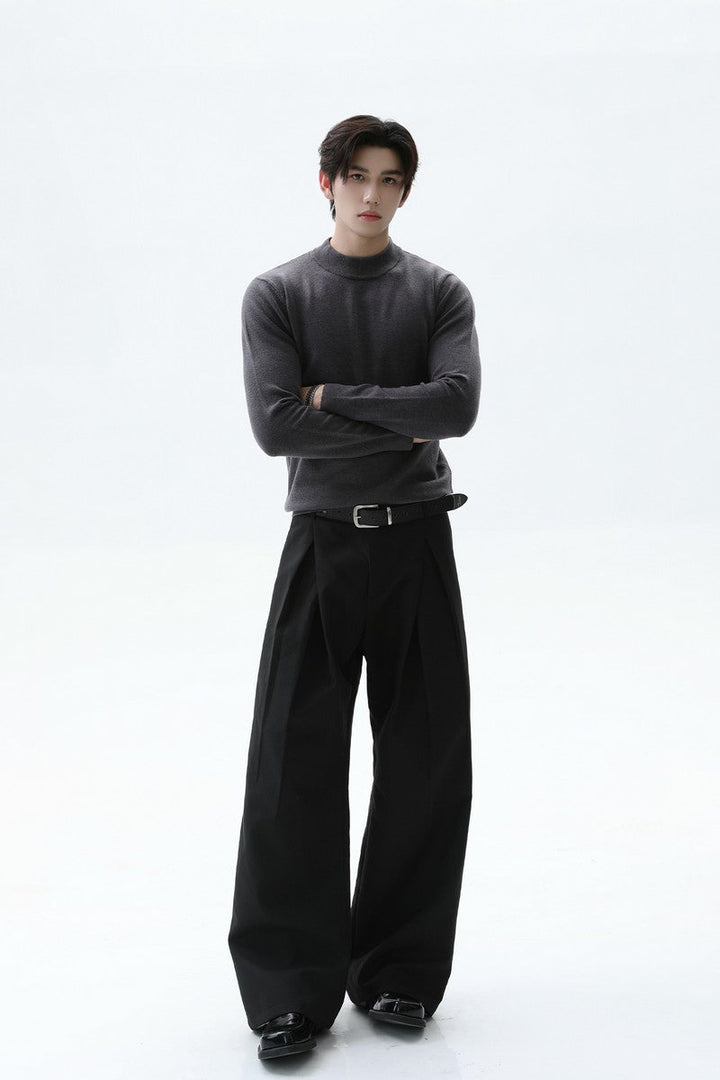 Wool Blend Mock Neck Sweater