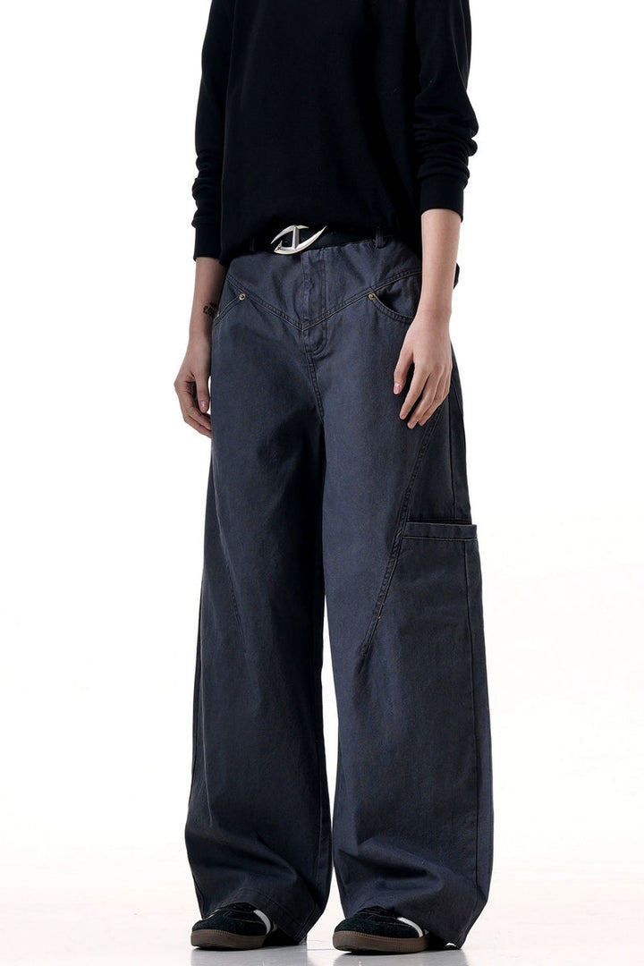 Distressed Gray Relaxed Cargo Pants