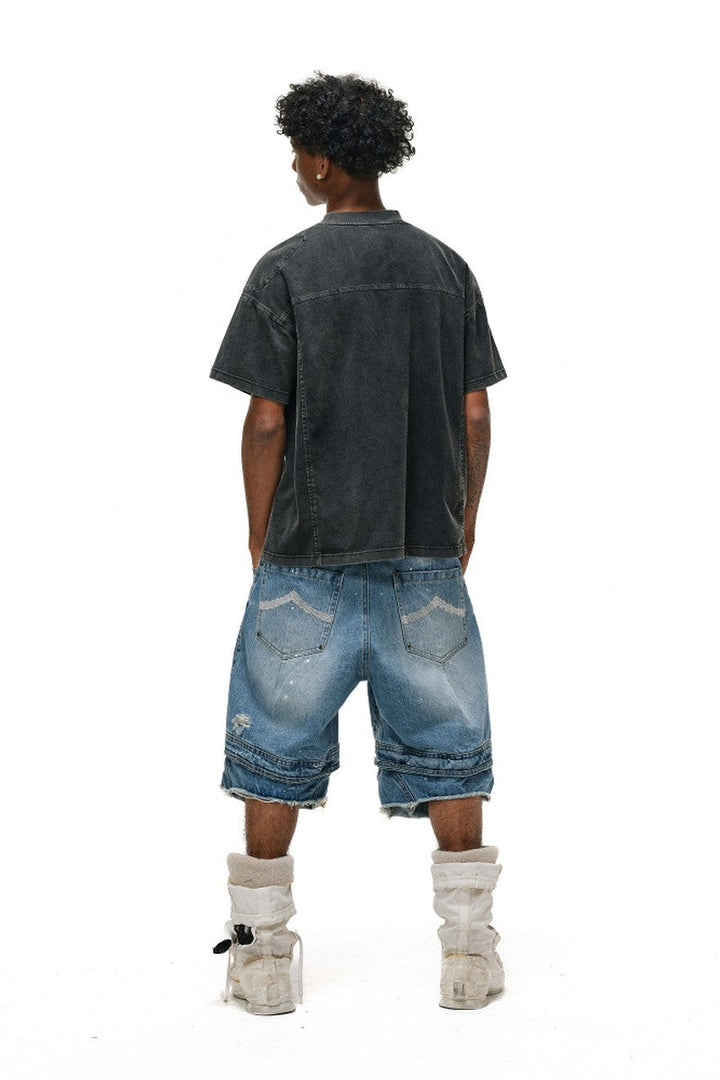 Paint Splatter Denim Shorts