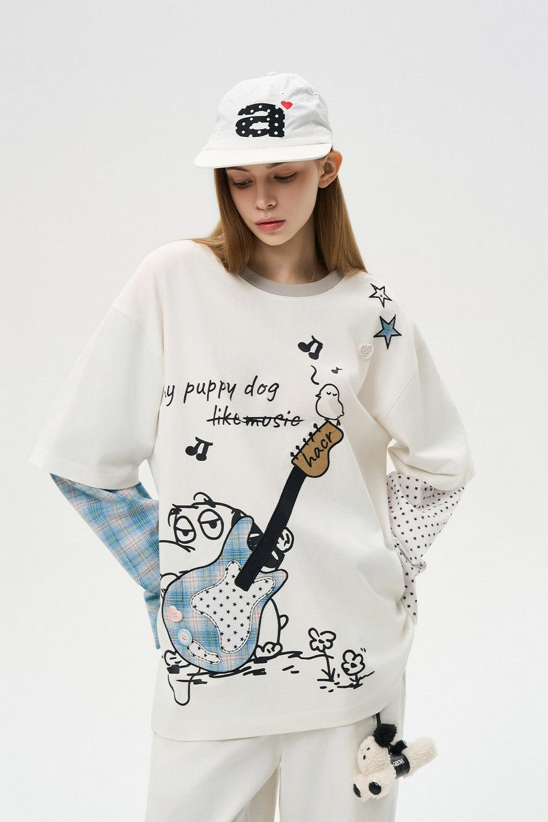 Guitar Dog Layered Longsleeve