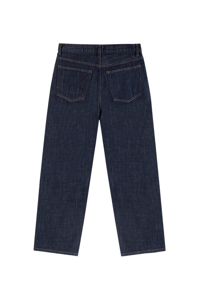 Washed Straight Leg Raw Jeans