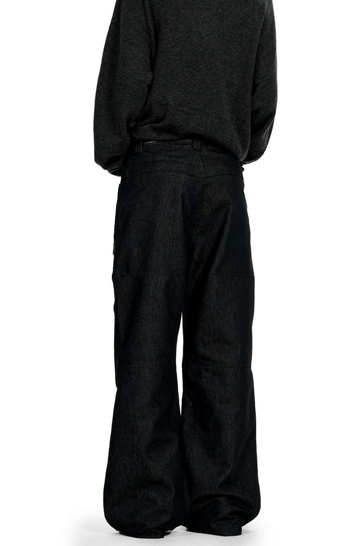 Raw Denim Black Wide Leg Jeans