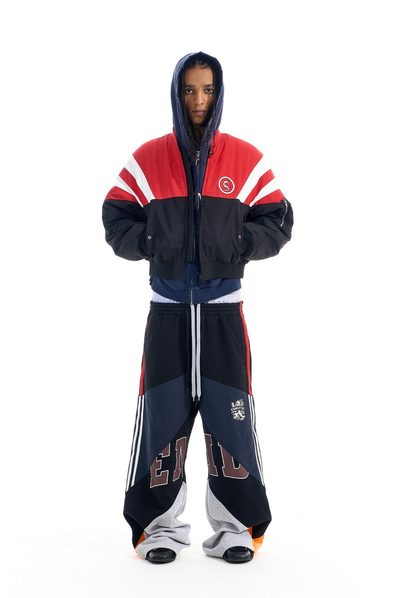 Colorblock Bomber Puffer Jacket